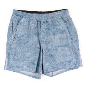 Lululemon Pace Breaker Short Mens Large Blue Speckled 6.5" Running Athletic